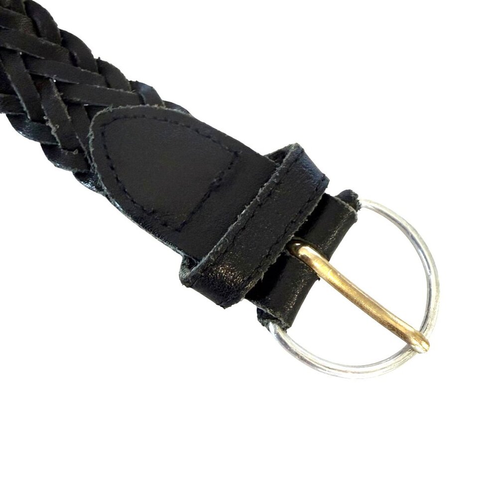 Greatland Leather Braided Belt M 43" Womens Genuine Split Cowhide Black - Picture 2 of 6